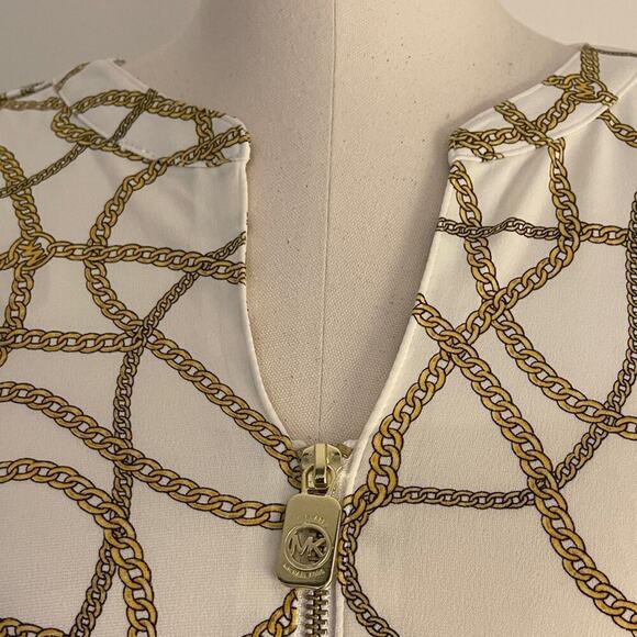 *NWT* Michael Kors Gold Chain Print Top - Picture 2 of 9